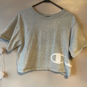 large grey champion tee shirt